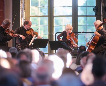 Das Hagen Quartett mit Julia Hagen spielte am 27.5.2026 im Palais Großer Garten im Rahmen der Dresdner Musikfestspiele. Foto: Stephan Floss